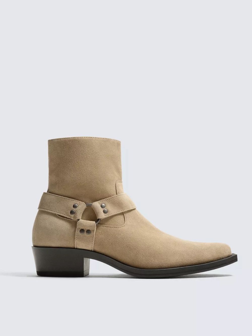 Zara Men’s Tan Suede Oxford with Pointed Toe